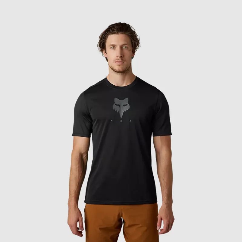 Fox Racing Ranger Tru Dri Short Sleeve Jersey in Black-1